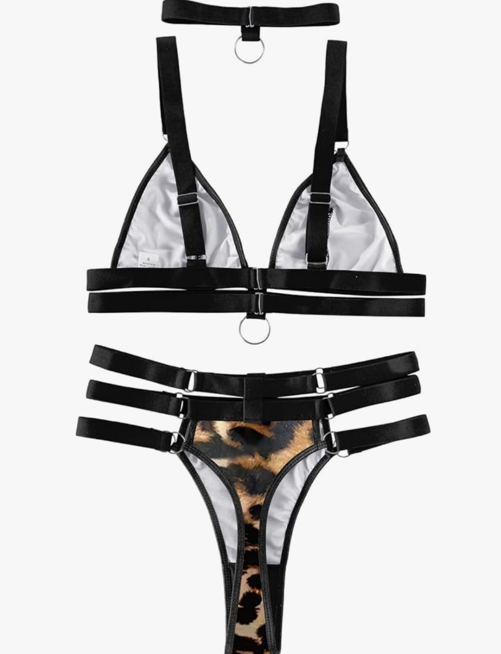 Sexy Ring Linked Harness Strappy Lingerie Set Outfits