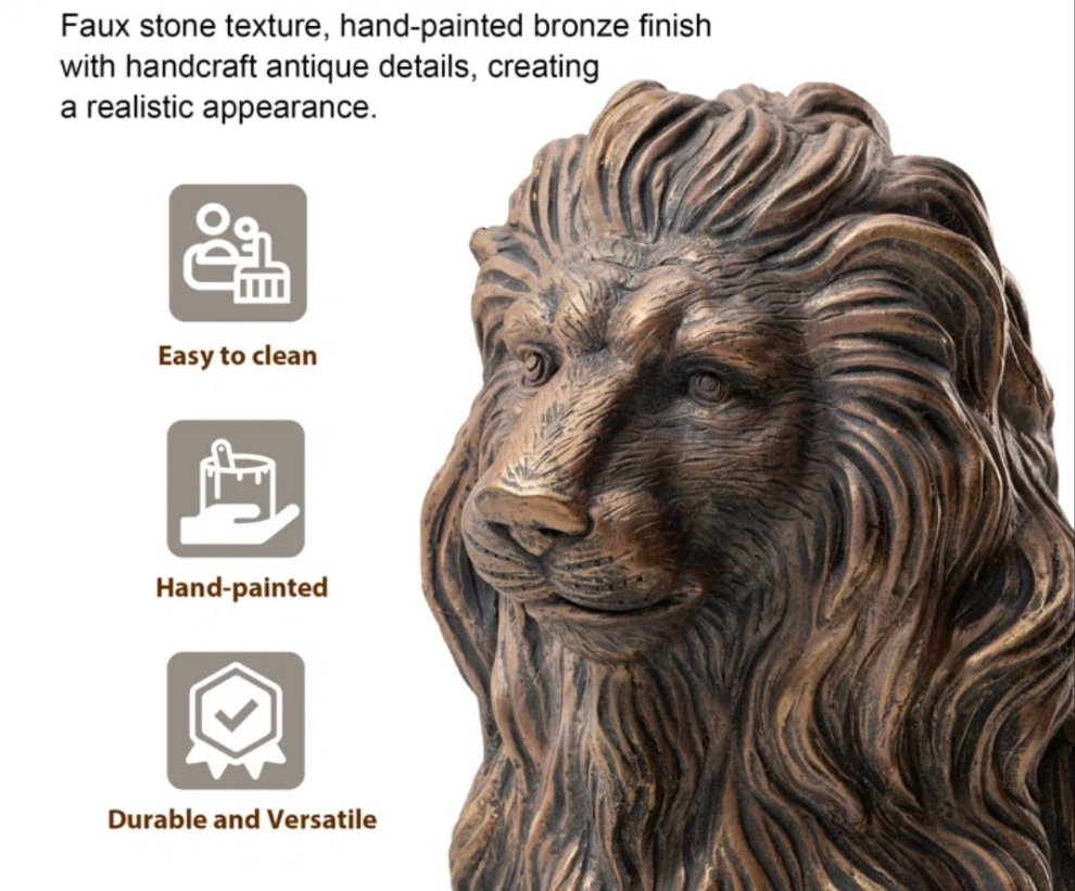 Lion Animal Garden Statue Outdoor Garden Walway Entryway Porch Balcony