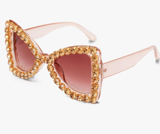 Bling Bedazzled Rhinestone Sunglasses for Women Sparkly Glitter Diamond Rave Glasses Disco Accessories