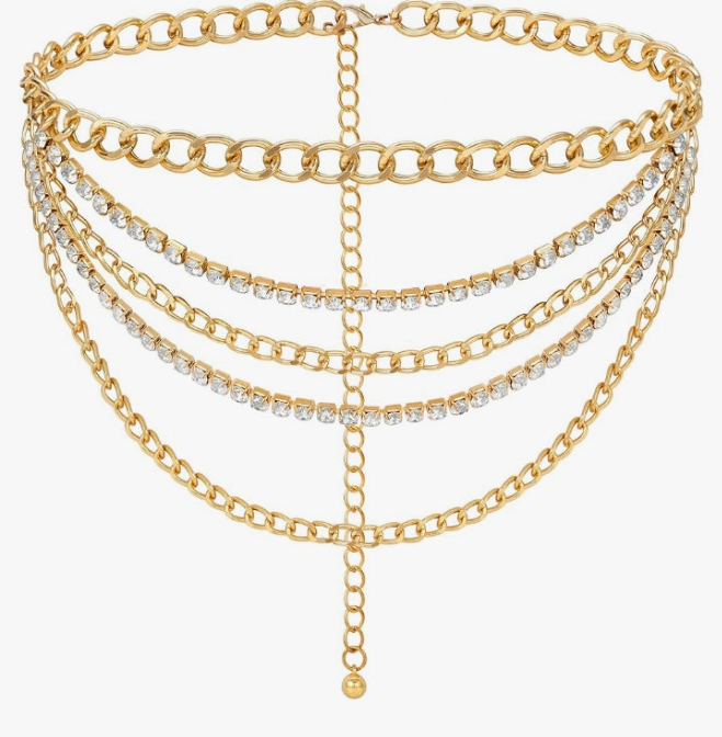 Chain Belt for Women Metal Waist Chain Fashion Multilayer Chain Belts for Dress