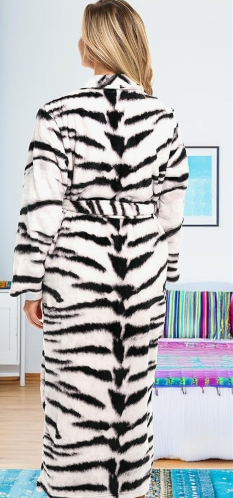 Plush Robe for Women, Long Fleece Winter Bath Robe,
