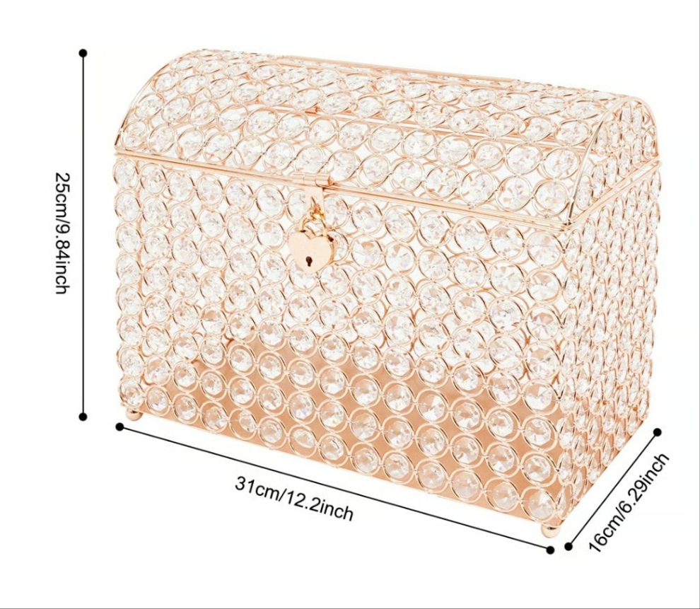 Wedding Card Box with Heart Lock