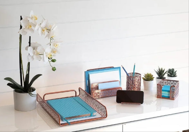 5 Piece Desk Organizer Set - Desk Organizer, Office Desk Organizer Set, Desk Set, Dorm Desk Organizer, Desk Accessories, Modern Chic Desk Organizers and Accessories Desk Supply Set