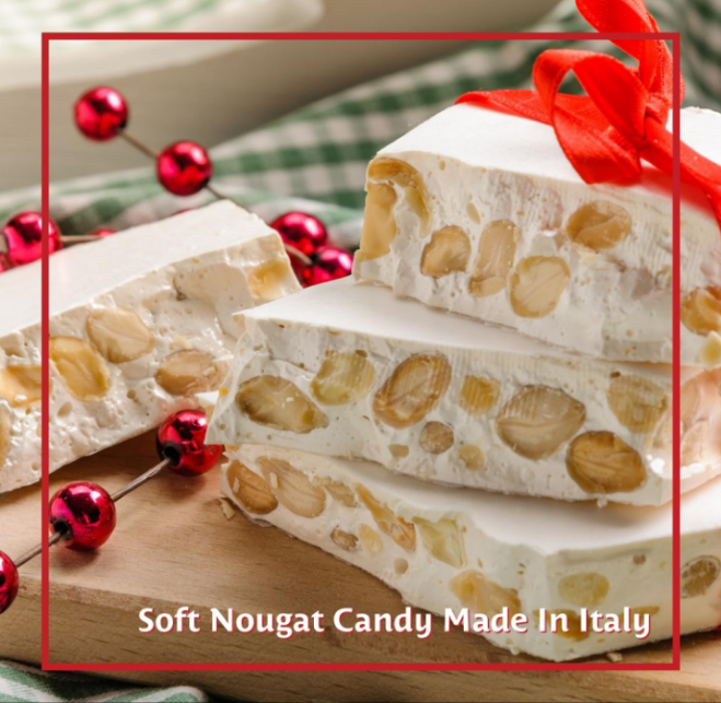 Traditional Italian Candy - Gourmet Soft Nougat With Honey, Vanilla & Crunchy Sliced Almonds - Full Size Imported European Candy Bar - Holiday Dessert - 150 gr / 5.29 oz (Pack of 1)