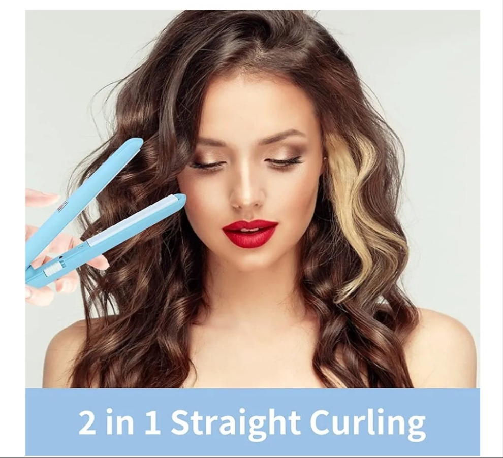 Hair straightener mini blue hot iron