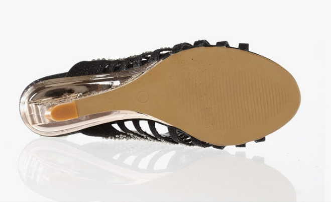 Women's Strappy Rhinestone Slide Dress Sandal