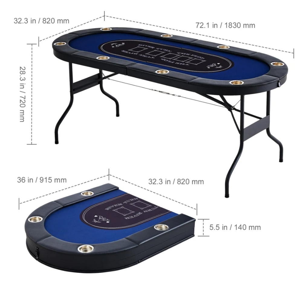 8 Player Foldable Poker Table for a night of fun