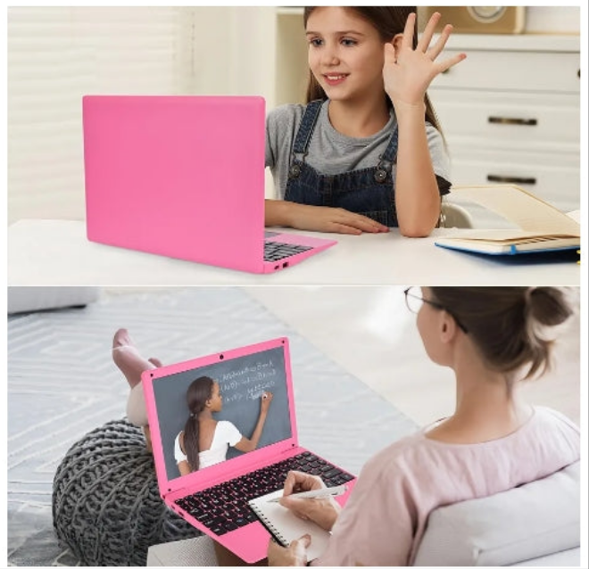 Mini Android 12 Laptop Computer, Portable Small Netbook with Allwinner A133 CPU Android 12 OS 2GB RAM 64GB EMMC HD IPS Screen 1280x800 0.3MP Camera(