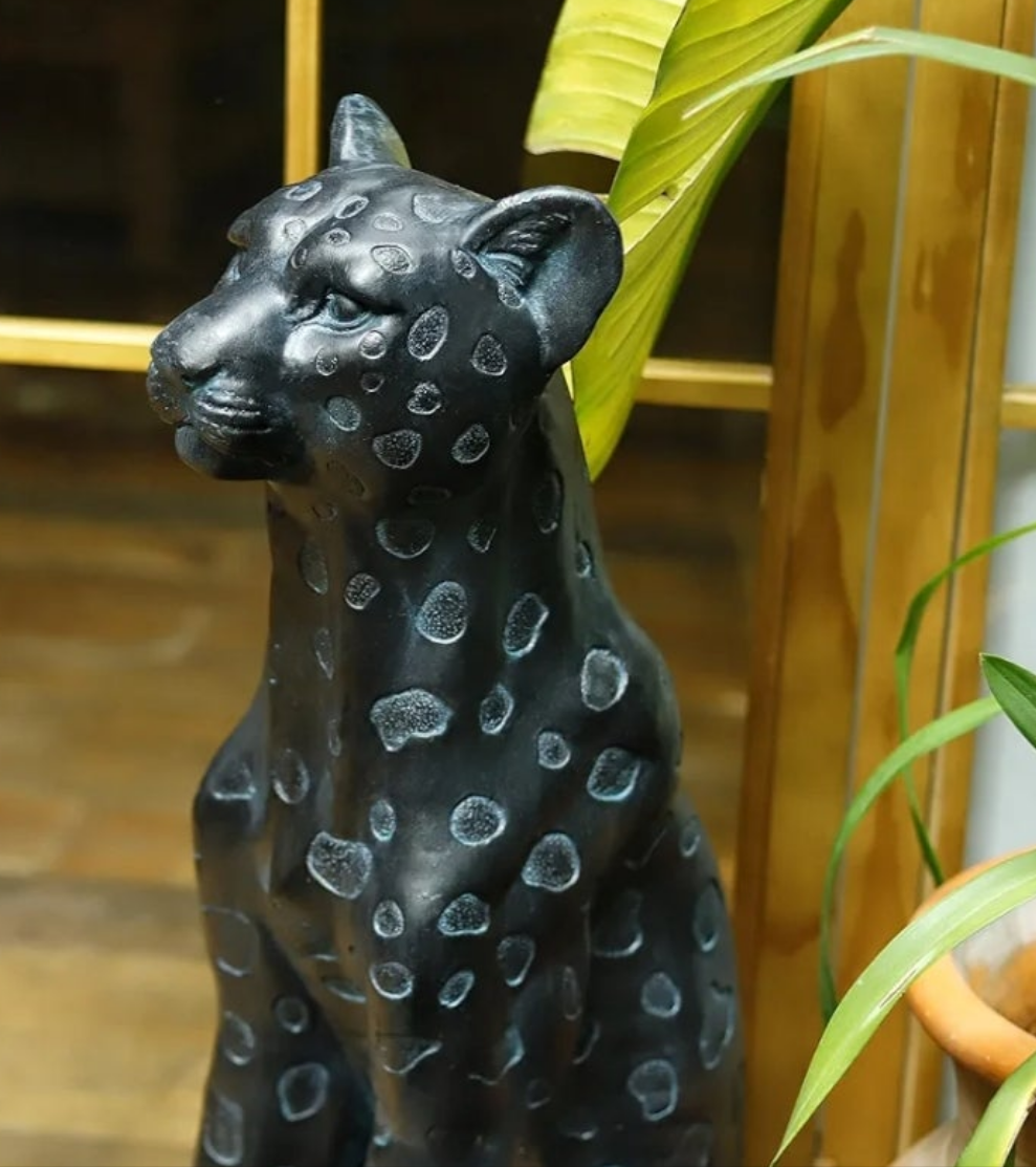 Luxurious 35.5''H Large Leopard Statue Outdoor Leopard Statues MGO Cheetah Statue Leopard Sculpture Cheetah for Home Decor Garden Decorative Outdoor Sculpture Patio Yard