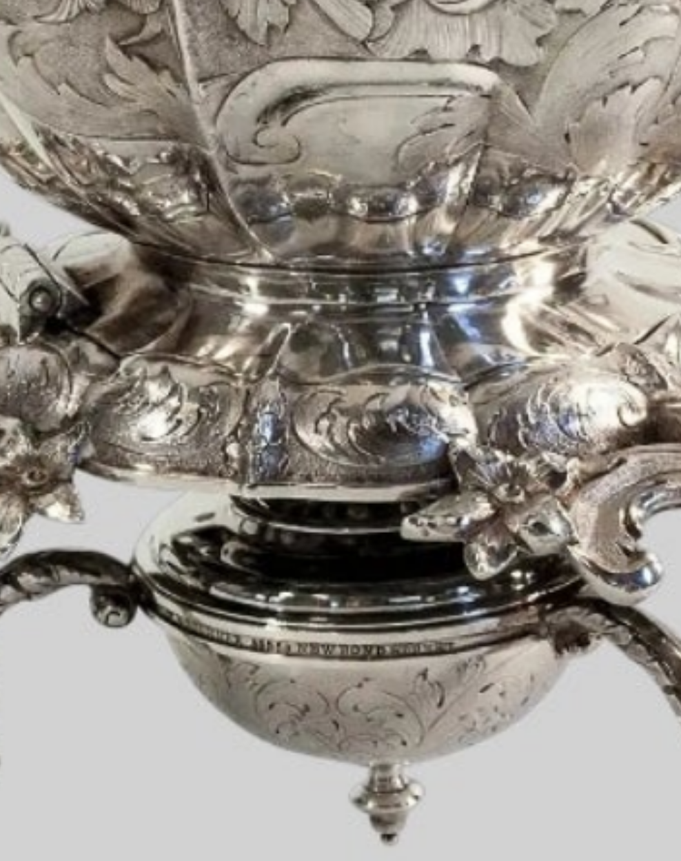 An exquisite piece 925 Sterling Silver William IV English sterling teapot on stand 1837 - 16" high x 9" wide x 12" deep