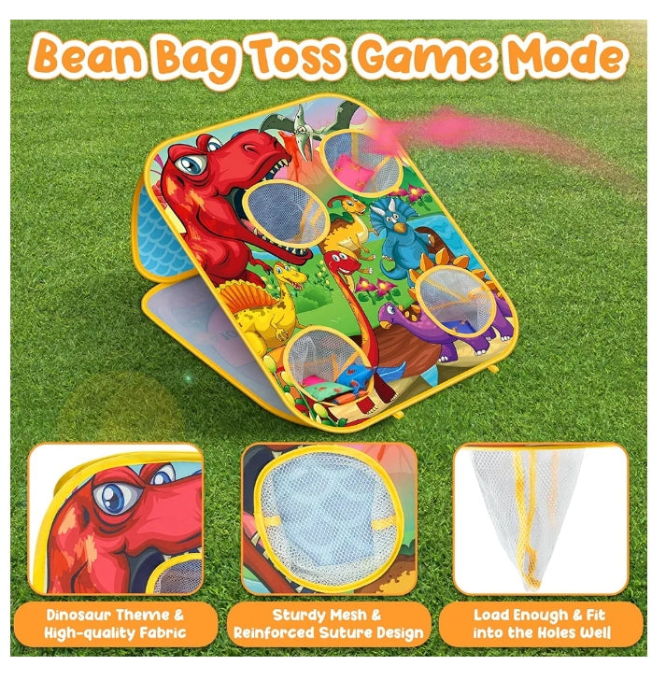 Bean Bag Toss Game Kids Outdoor Toys,Double-Sided Foldable Cornhole Board Backyard Beach Yard Outdoor Toys for Toddler, Outside Lawn Party Activities Toy