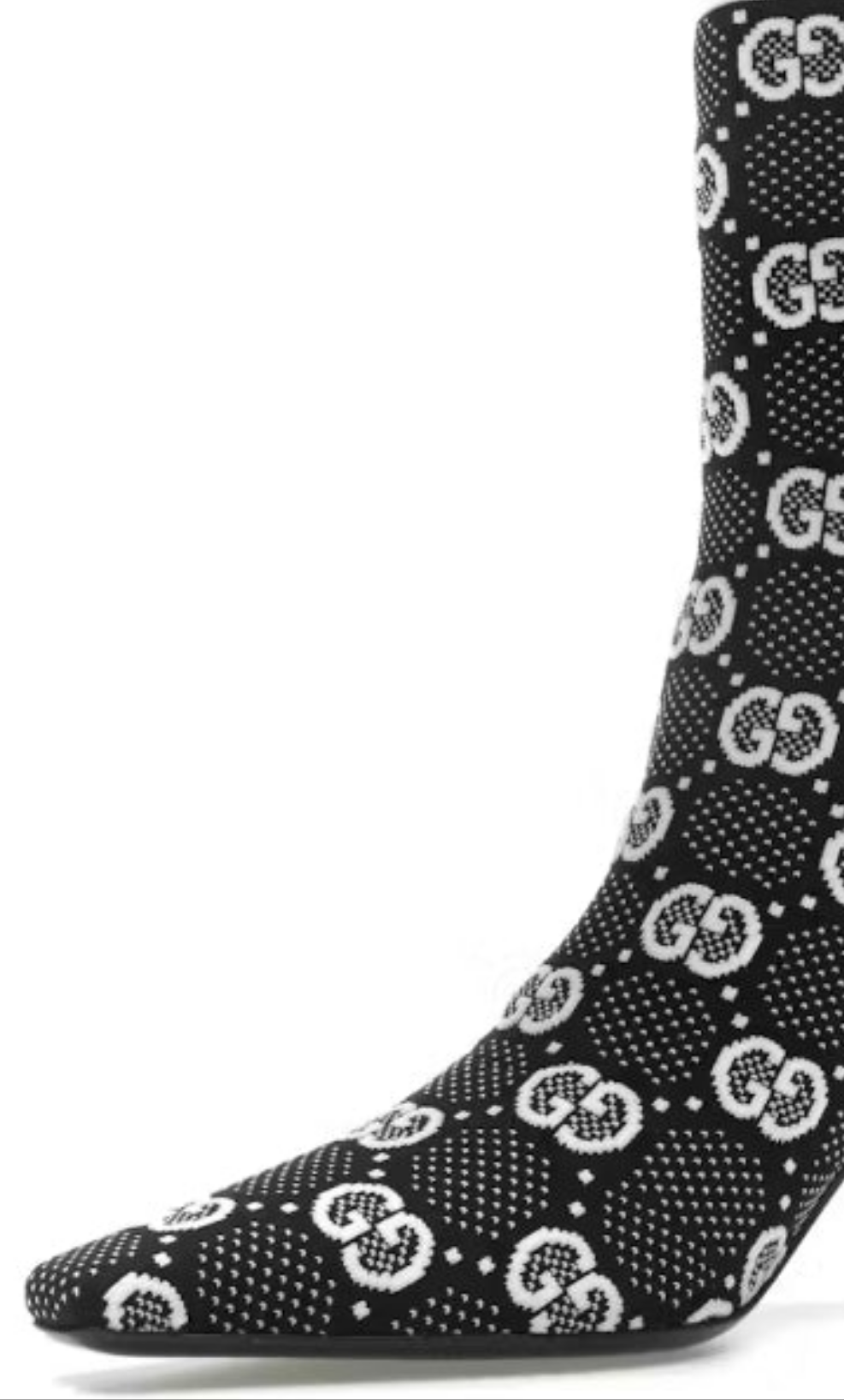 Gucci GG 75mm Ankle Boots Black/White fabric