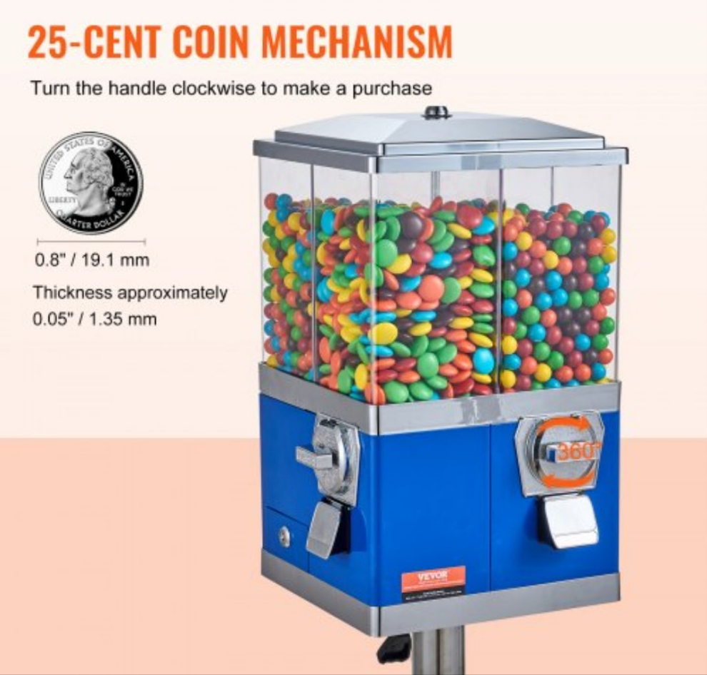 Gumball Machine Blue 4 Candy Dispenser Options