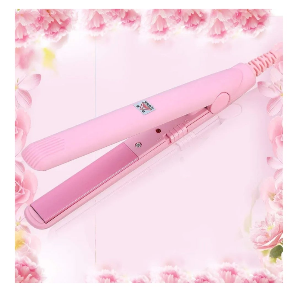 Hair straightener hot iron pink mini