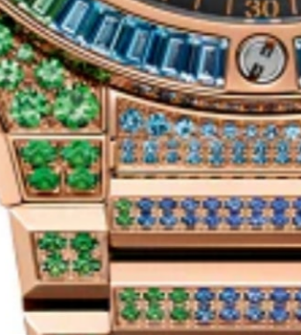Hublot Big Bang Chronograph 18K King Gold & Colored Gemstones Man's Watch, 451.OX.1180.OX.3999
