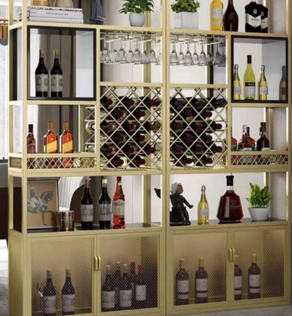 Iron Wine Rack Stemware Capacity 40