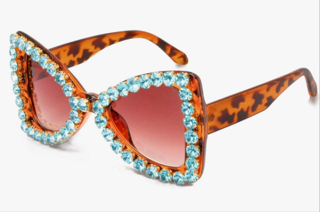 Bling Bedazzled Rhinestone Sunglasses for Women Sparkly Glitter Diamond Rave Glasses Disco Accessories
