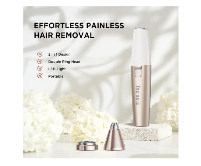 with Light Eyebrow Trimmer for Women: Portable Rechargeable 2 in 1 Eyebrow Trimmer for Women for Face Eyebrows Peach Fuzz Lips