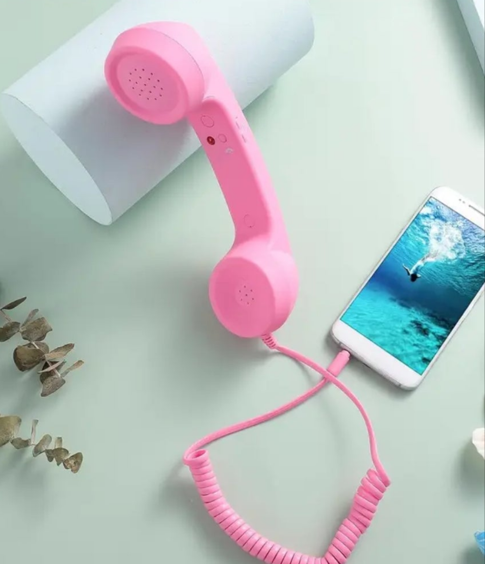 Vintage-Style 3.5mm Handheld Phone Receiver - Anti-Radiation, Noise Reduction, USB Powered - Perfect for Sports Fans & Gifts