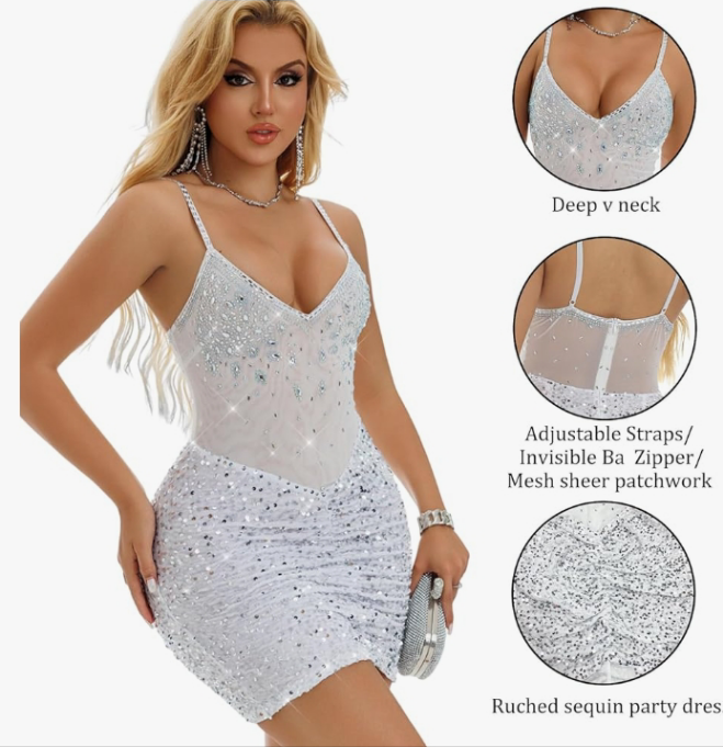 COCOMONEY RHINESTONE SEQUIN DRESS GORGEOUS π