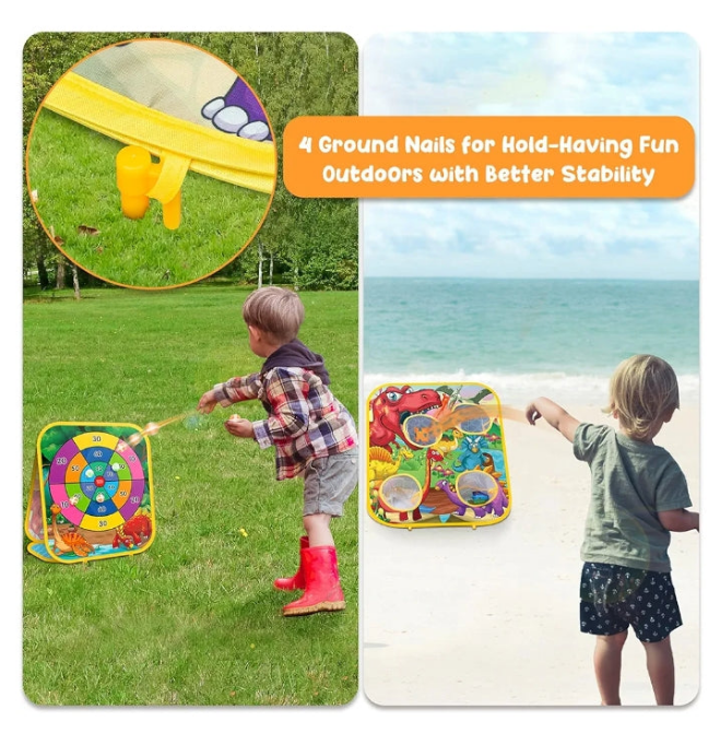 Bean Bag Toss Game Kids Outdoor Toys,Double-Sided Foldable Cornhole Board Backyard Beach Yard Outdoor Toys for Toddler, Outside Lawn Party Activities Toy
