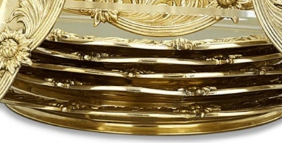 Chrysanthemum Silver Gilt Salad Plates by Tiffany & Co. 8 set