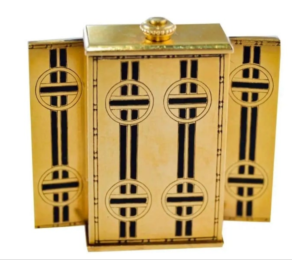 Tiffany & Co. 18kt Yellow Gold and Enamel Small Desk Clock 1920's