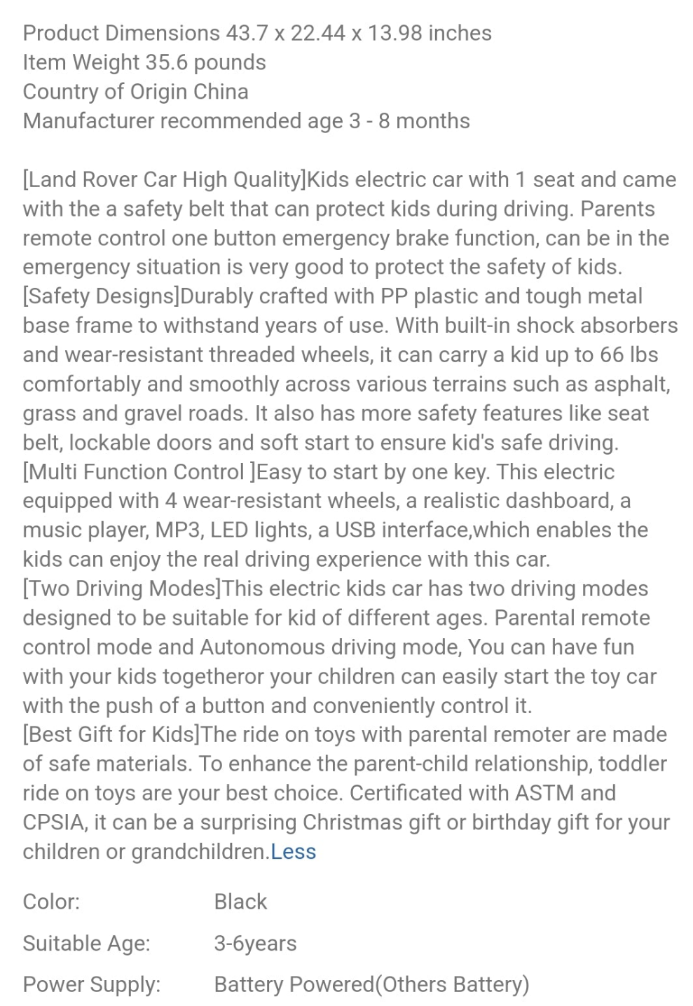 2-Seater Ride On Cars For Kid 4-8 12V Ride Electric Car Electric Truck With Parent Remote Control Music Player Rocking Pull Rod Lights Ride On Toy For Boys And Girls