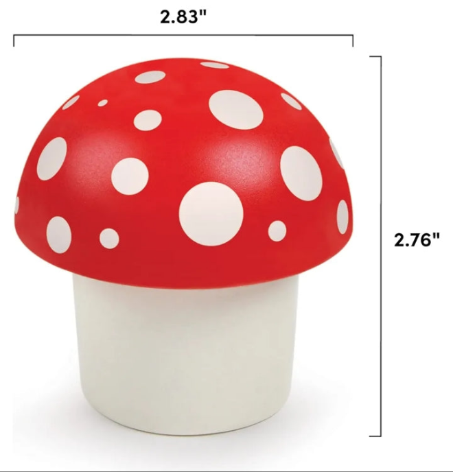 MUSHROOM Herb Grinder, Red/White, 3 inches