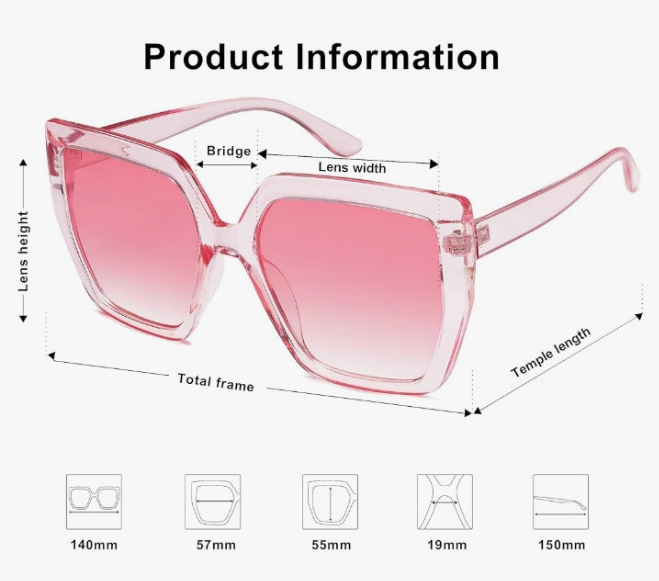 Thick Sunglasses for Women Trendy Oversized Black Modern Hipster Fashion Shades