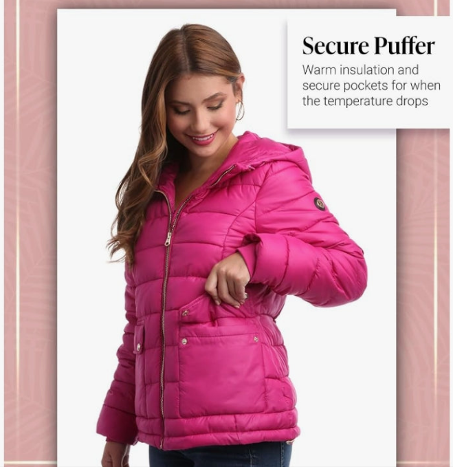 Puffer Jacket - Full Zip Up Insulated Quilted Jackets for Women - Cozy Women Winter Coats (S-XL)