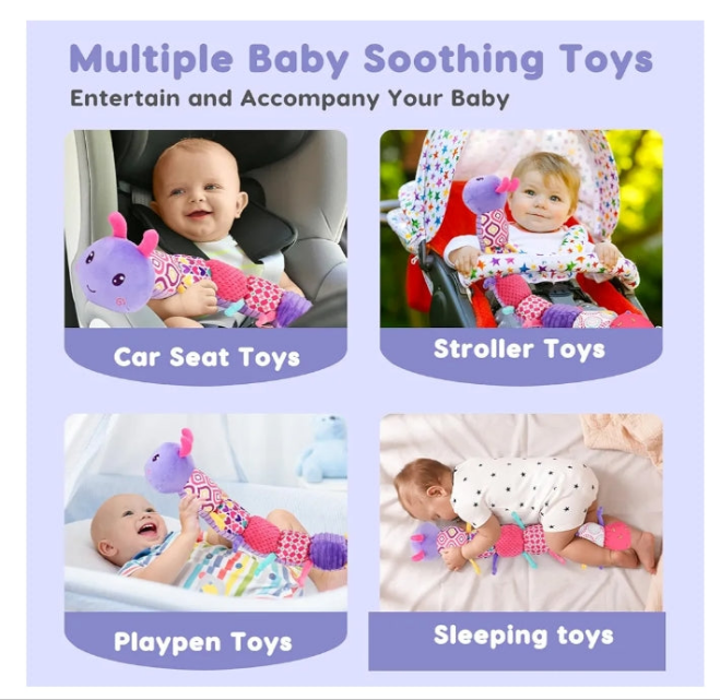 Baby Girl Toys 0-3-6 Months Musical Stuffed Animals Plush Caterpillar Toy with Crinkle Rattles Tummy Time Sensory Learning Toys for Infants 6-9-12 Months Newborn Girls Boys Essentials Shower Gifts