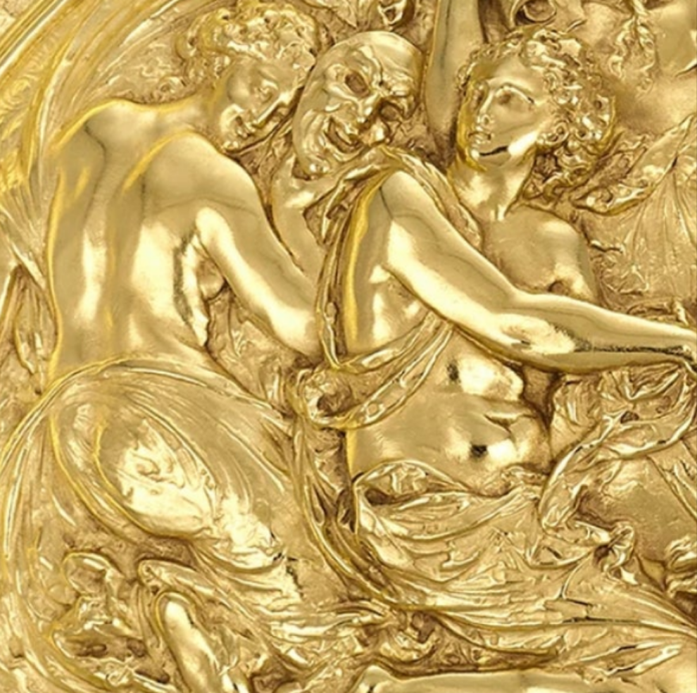 Rothschild "Poetry" Sterling Silver Gilt Salver by Elkington & Co.