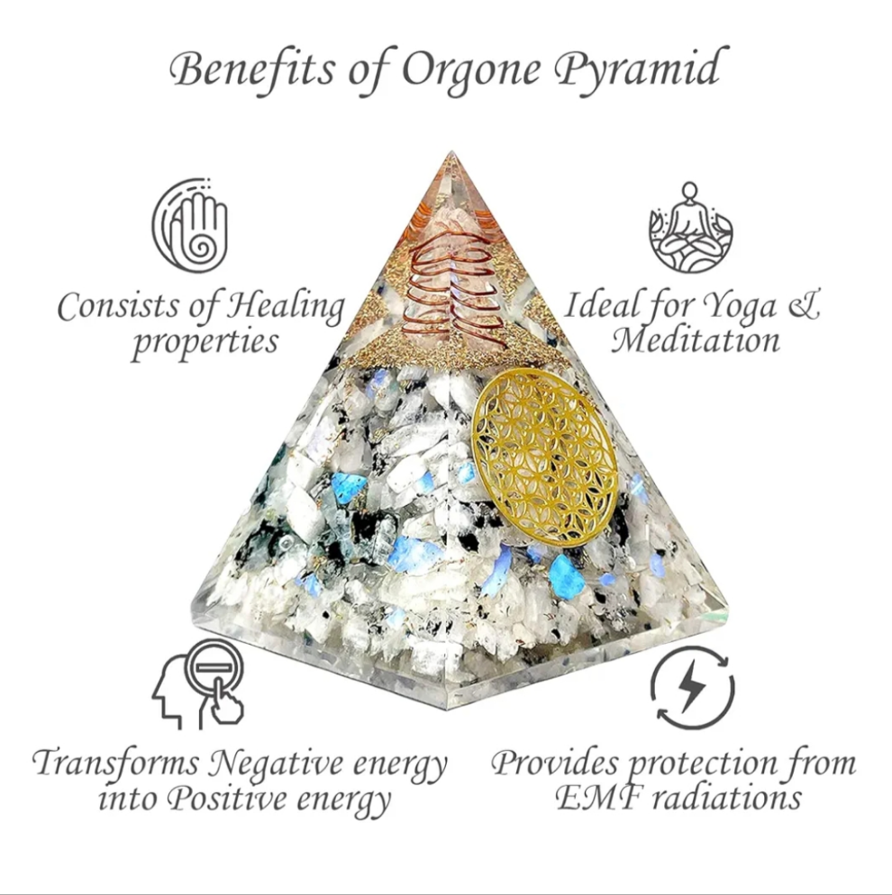 Orgone Pyramid of Success, Rose Quartz Pink Orgonite Pyramid is Healing Crystals for Peace, Calm & Love and Orgonite Pyramid helps in Healing Material 1 piece