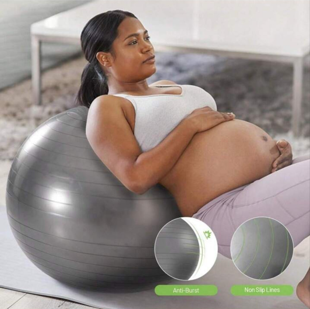 -65cm Premium Anti-Burst Yoga Ball - Improve Core Strength, Postnatal Rehabilitation And Fitness Training. Thick, Durable, Anti-Burst Design For Safe Workout (Pump Included)