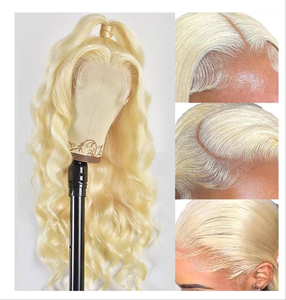 13x6 Lace Front Wig Human Hair 26 Inch Blonde Wig Human Hair 200% Density Body Wave Lace Front Wigs Pre Plucked 613 Lace Front Wig Blonde HD Lace Frontal Wig