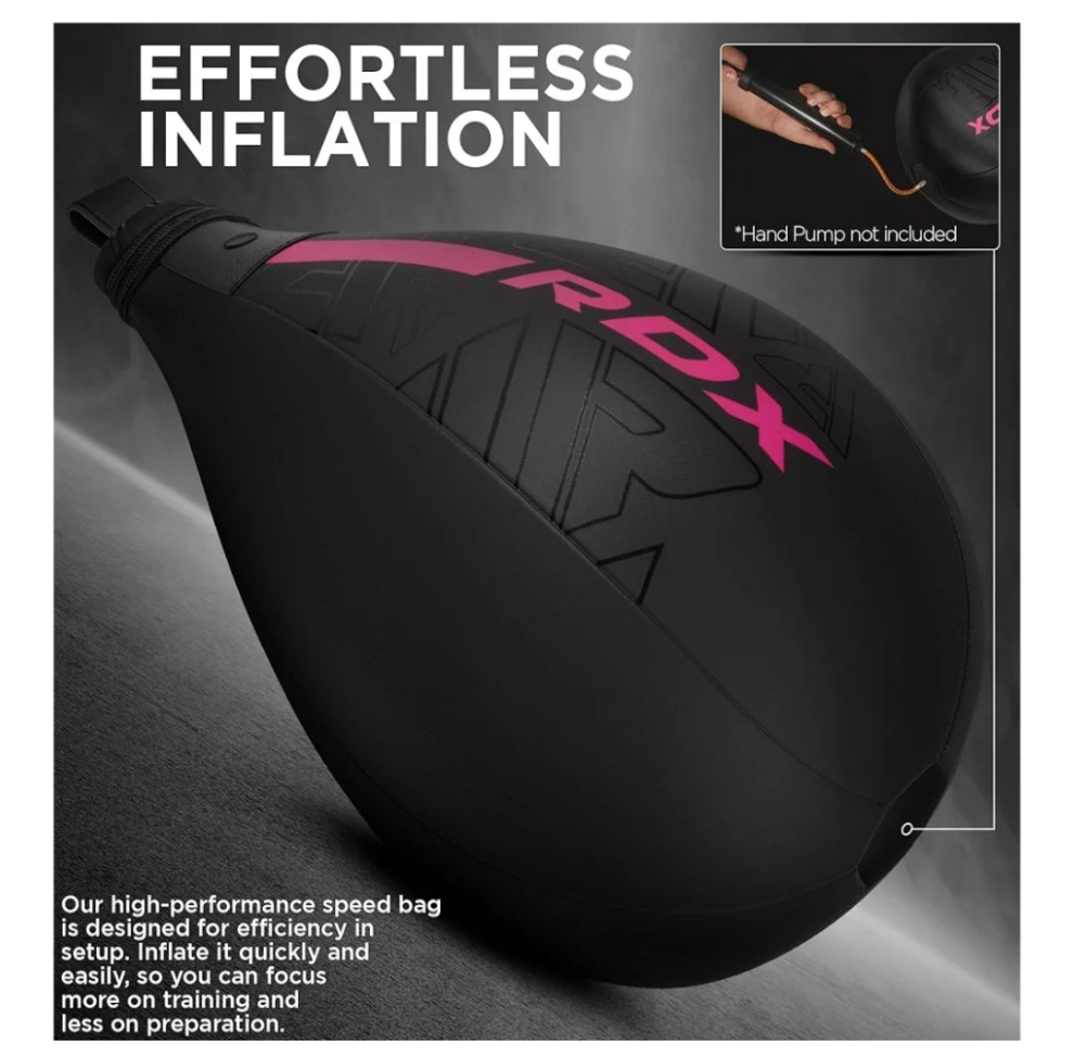Speed Bag Boxing Ball and Swivel Set, Maya Hide Leather Dodge Striking Mount Kit with Additional Bladder, MMA Muay Thai Punching Workout Kicking Martial Arts Training Home Gym Exercise Speedball