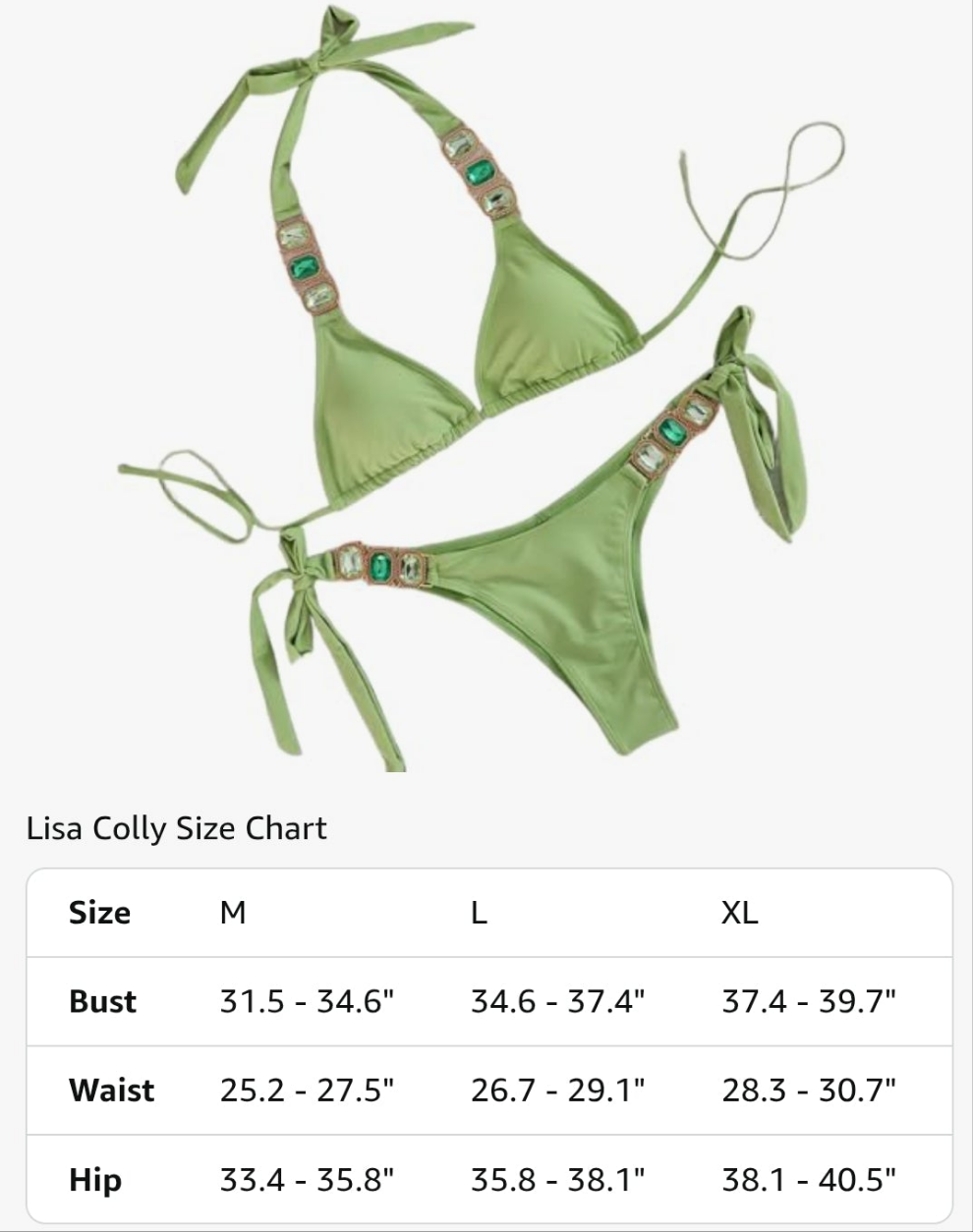 Women's Two Piece Swimsuit Rhinestone Bikini Set Halter Triangle Bathing Suit Cocomoney