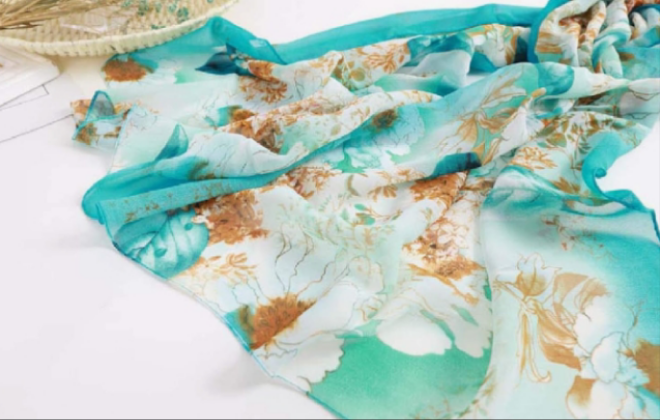 Women's Chiffon Scarf Lightweight Scarves Fashion Floral Print Scarfs Shawl for Ladies and Girls