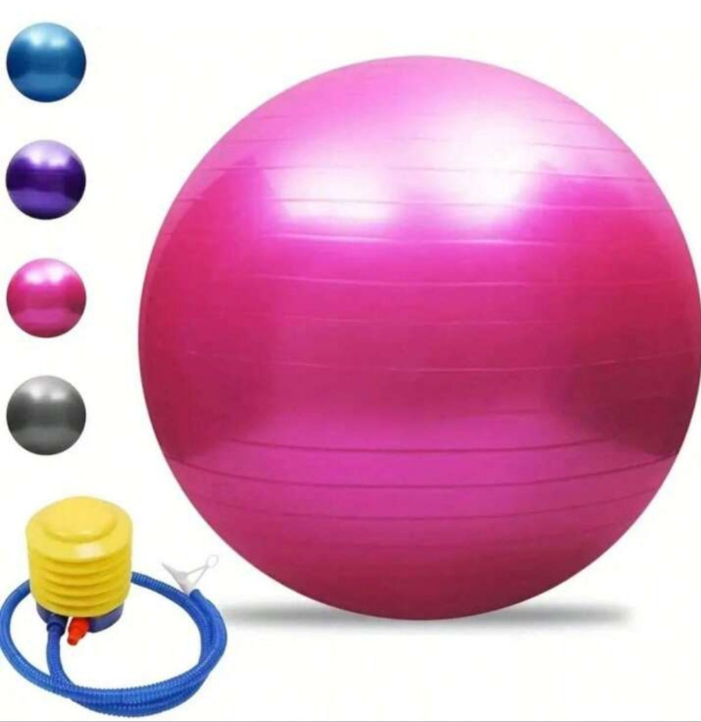 -65cm Premium Anti-Burst Yoga Ball - Improve Core Strength, Postnatal Rehabilitation And Fitness Training. Thick, Durable, Anti-Burst Design For Safe Workout (Pump Included)