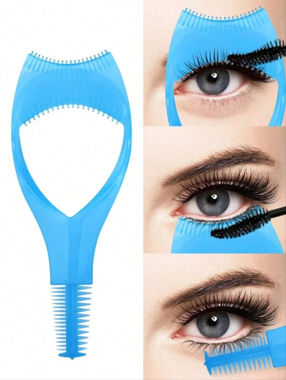2pcs, Three-In-One Mascara Applicator, Mascara Protection Tool, Eyelash Auxiliary Device, 1pcsreusable Makeup Assistant, Auxiliary Device Suitable For Beginners To Perfectly Apply Eyelashes And Eyeliner, To Create Naturally Non-Caking Eyelashes, Mascara
