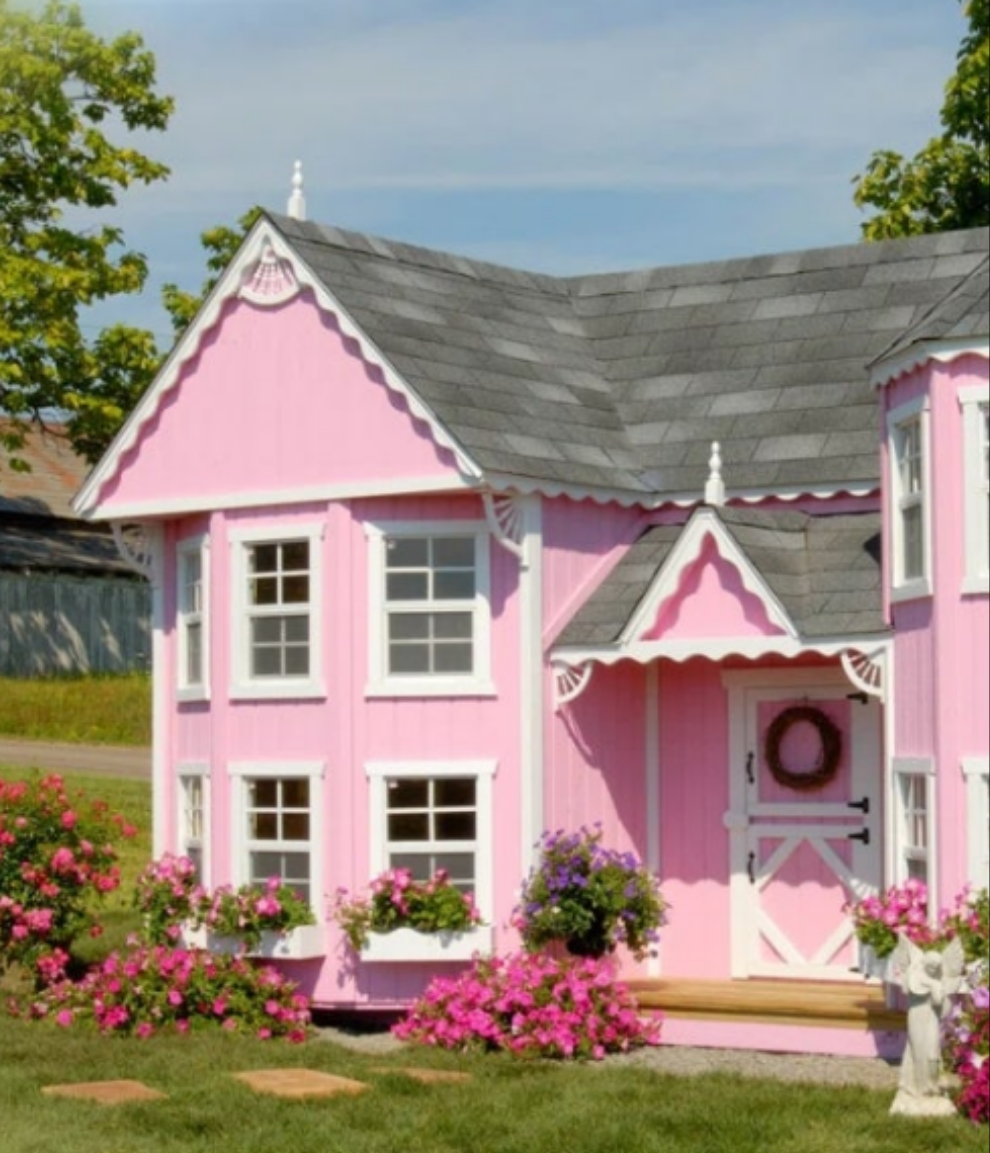 Pink Victorian Mansion Playhouse For a Princess oh my