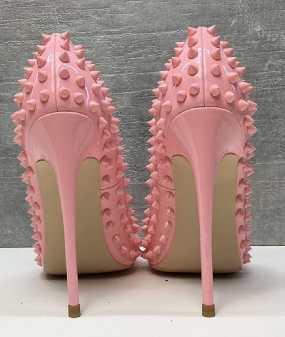 Sexy Heels Pumps Studded Rivett Party Prom Event Birthday Wedding Shoes