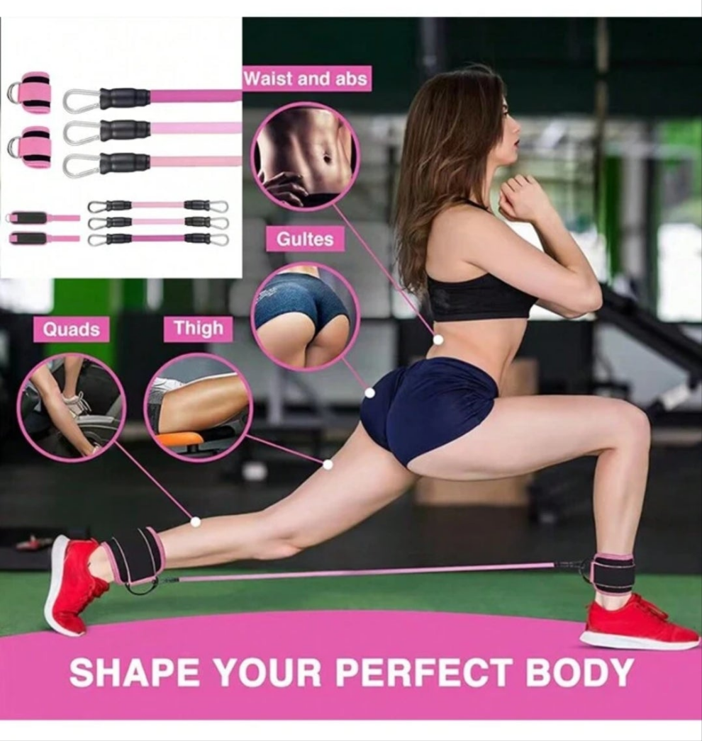 6pcs/Set Fitness Ankle Resistance Bands With Adjustable Fastener, For Leg And Glute Strengthening Training material tpe