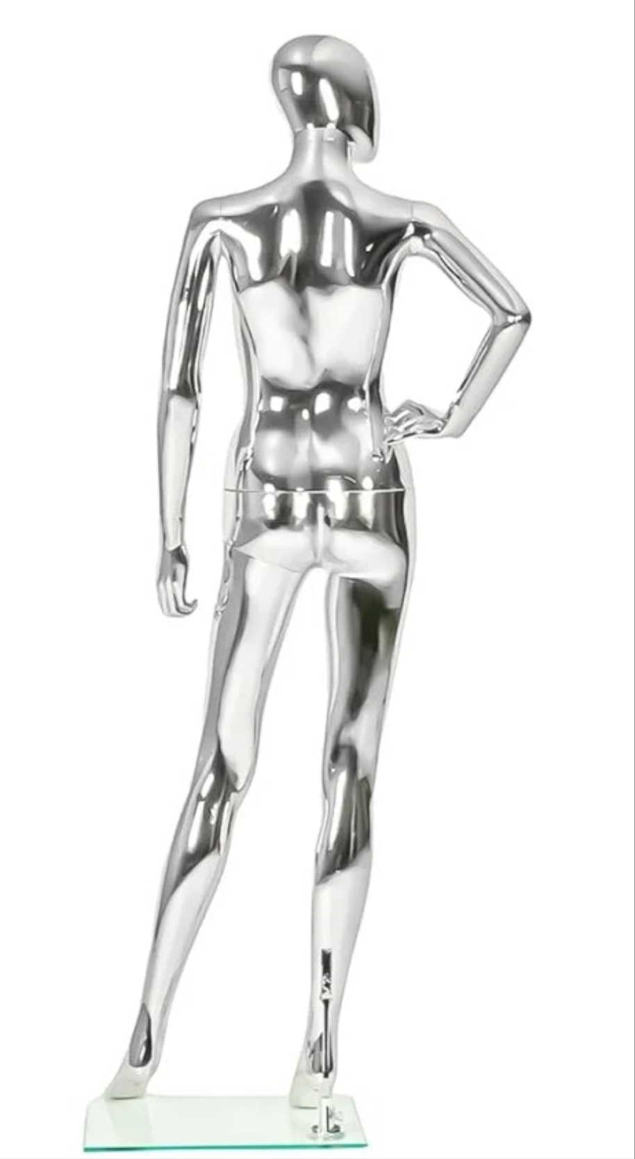 Mannequin Dress Form Display - Manikin Torso Stand Realistic Full Body Mannequin for Retail Clothing Shops, Halloween Christmas Cosplay (Silvery, Female or Male