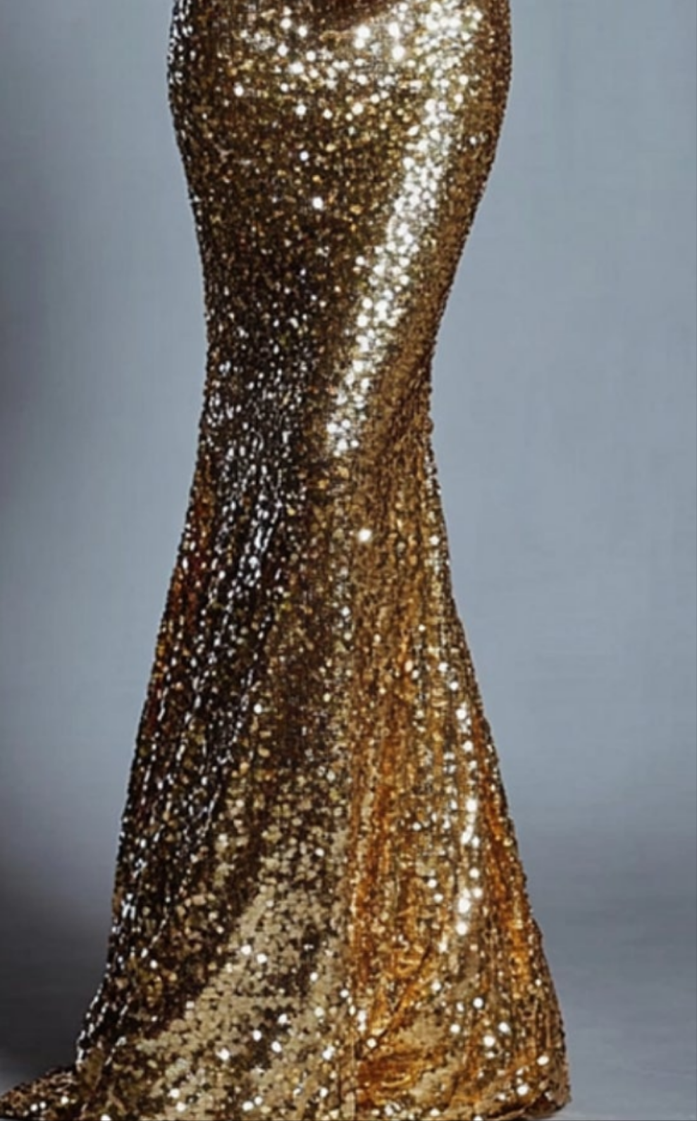 Off The Shoulder Sequined Mermaid Maxi Dress-Gold COCOMONEY