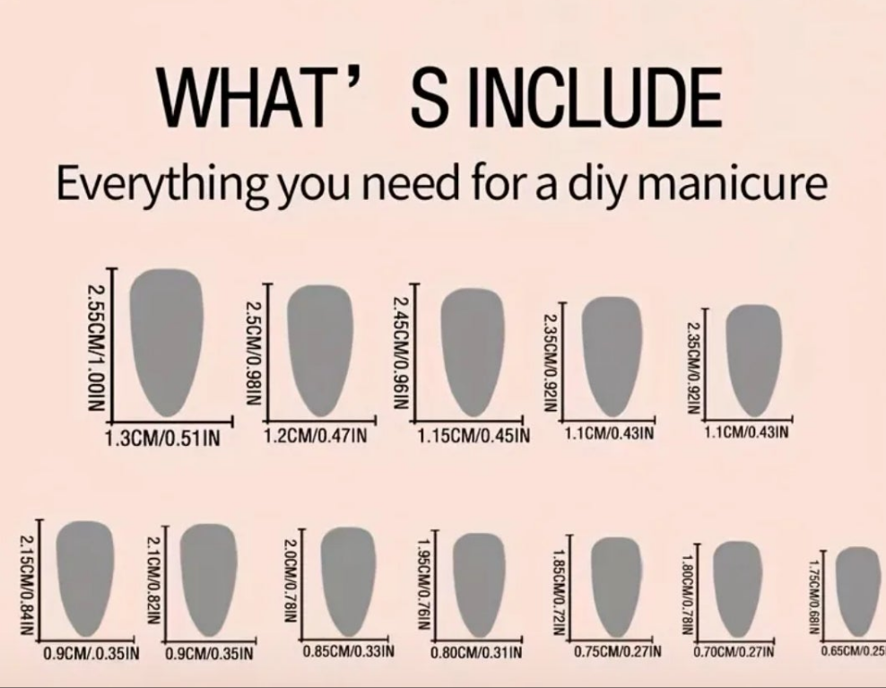 24 pcs acrylic Cocomoney nails with glue and nail accessories