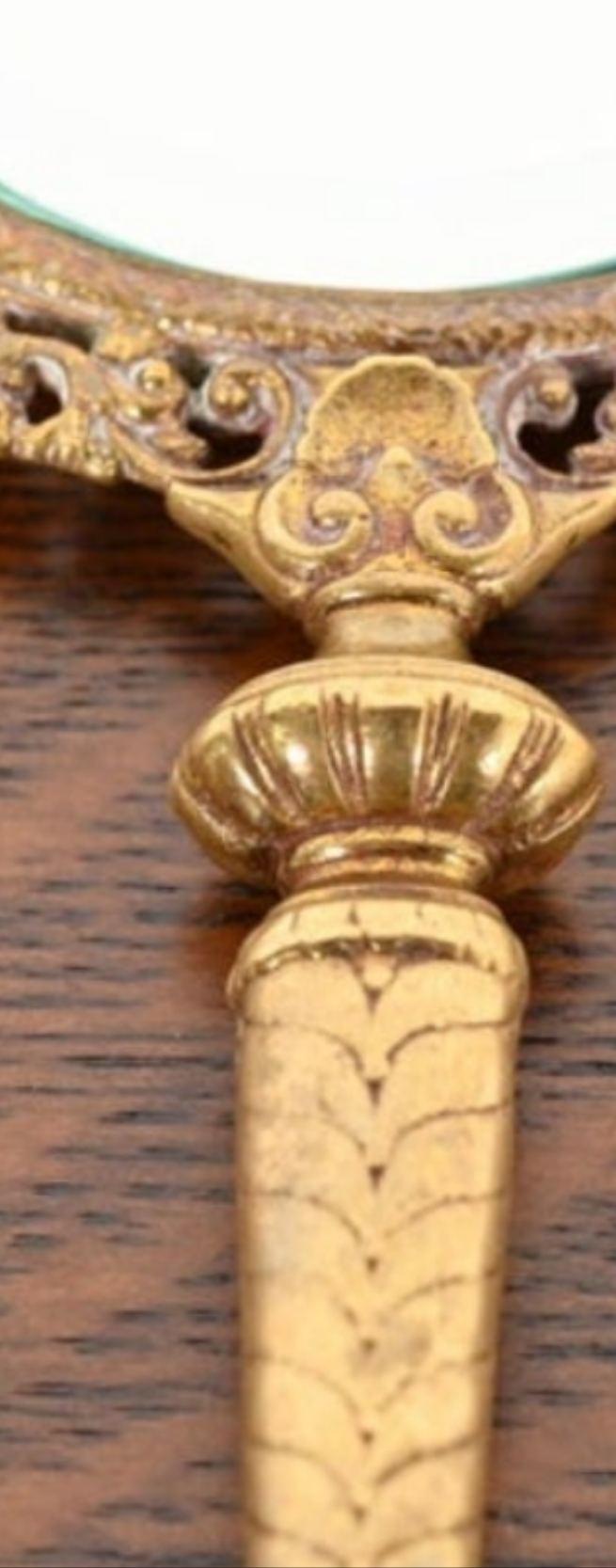 Antique Tiffany & Co. Bronze Doré Medusa Vanity Hand Mirror, Circa 1910