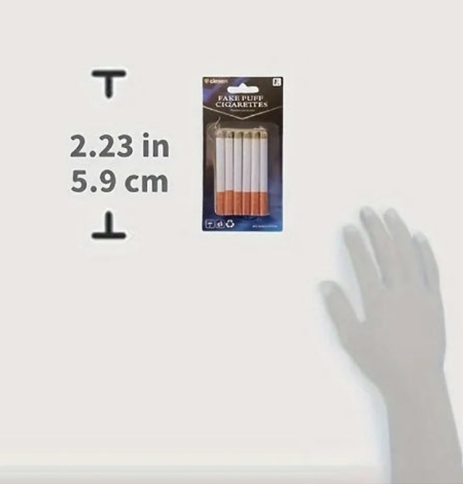 Fake Cigarettes,3.25 Inch Fake Puff Cigarettes(Pack of 6), Faux Cigs with a Realistic Look Durable/Realistic - Ideal for Themed Parties/Theatrical Performances…