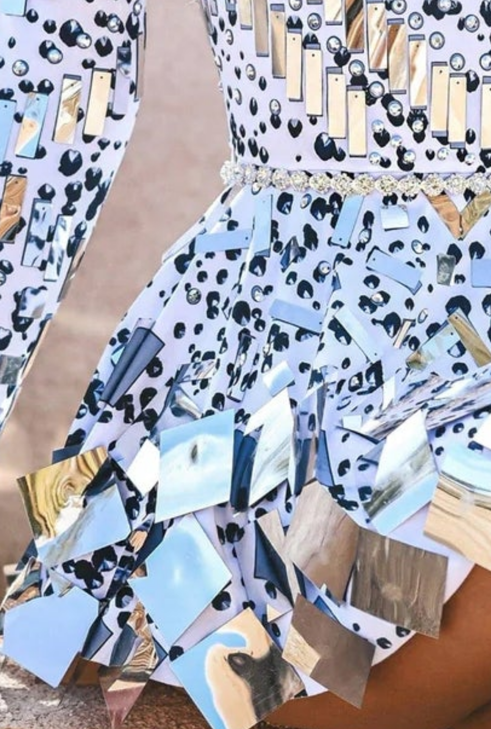 Sequin Rhinestone Dress White And Silver COCOMONEY